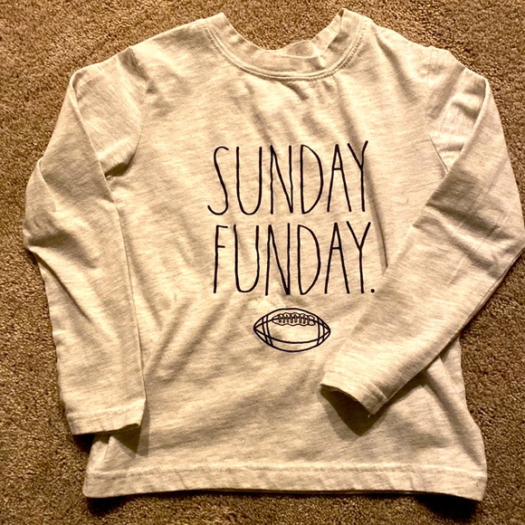 🌻5 for $15🏷️ Toddler Boys Rae Dunn Sunday Funday Football T-Shirt Sz 4 Tee - Picture 1 of 3